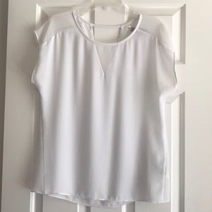 Banana Republic Heritage White Semi-Sheer Blouse